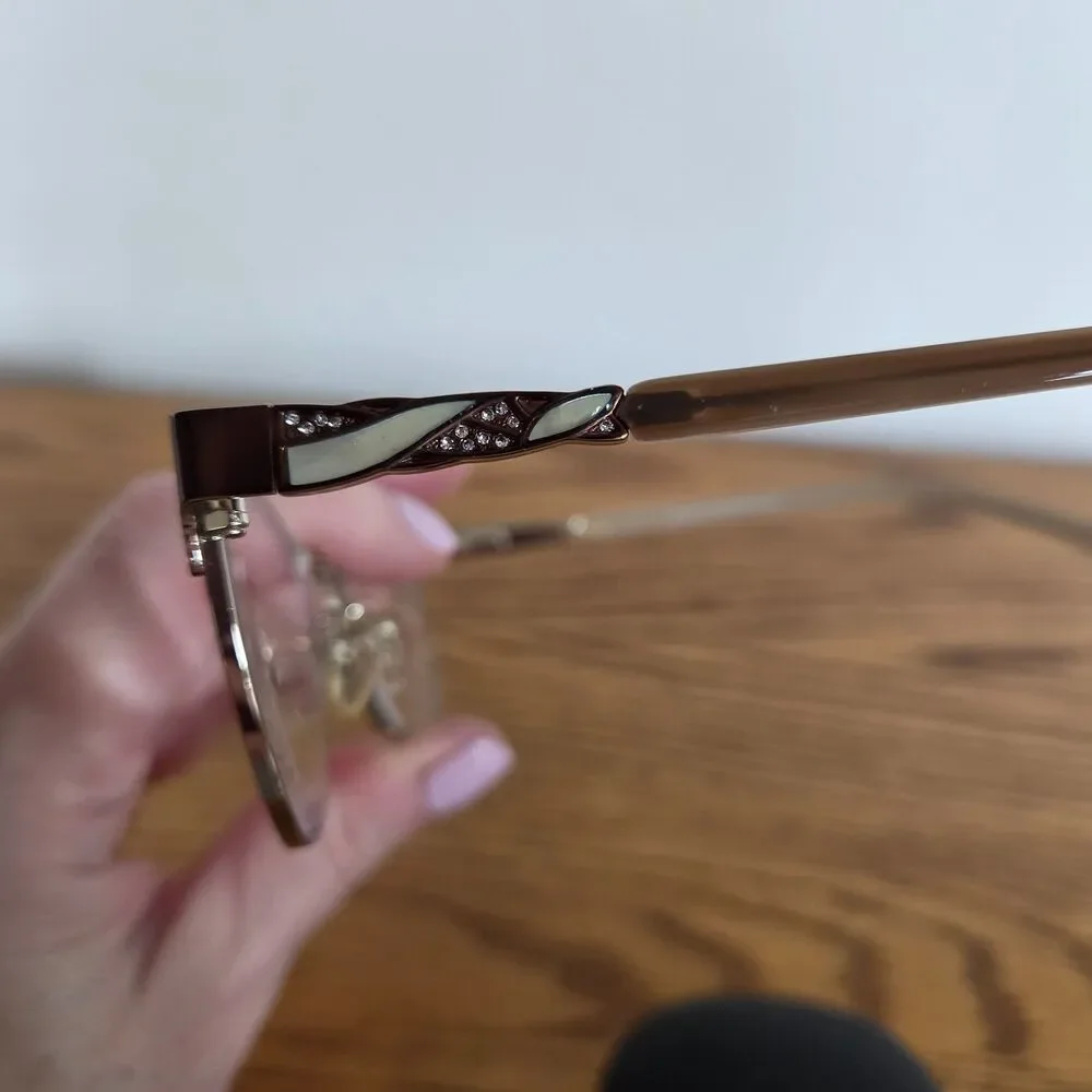 South Hampton SH9001 Eyeglasses Brown Gold Cat Eye Full Rim Frame 55-15-140